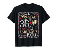 Women Cheers to 36 Fabulous Since 1990 36th Birthday Queen T-Shirt
