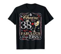 Women Cheers to 38 Fabulous Since 1988 38th Birthday Queen T-Shirt