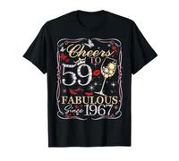 Women Cheers to 59 Fabulous Since 1967 59th Birthday Queen T-Shirt