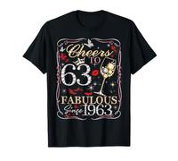 Women Cheers to 63 Fabulous Since 1963 63rd Birthday Queen T-Shirt