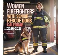 Women Firefighters with Senior Rescue Dogs Calendar 2026-2027: Small-town stations, open fields, and grateful animals.