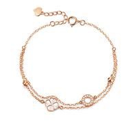 Women Girls 925, But Elegant, Lucky Four-Leaf Bangle, Adjustable Hand Link, Chains Extension