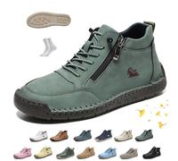 Women Handmade Ankle Boots, vogldeck - Waterproof & Comfortable Orthopedic Outdoor Beck Shoes Lightweight Non-Slip Slip-on Casual Hiking Walking Barefoot Sneakers(Olive Green,42 EU)