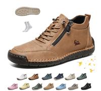 Women Handmade Ankle Boots, vogldeck - Waterproof & Comfortable Orthopedic Outdoor Beck Shoes Lightweight Non-Slip Slip-on Casual Hiking Walking Barefoot Sneakers(Brun,39 EU)