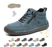Women Handmade Ankle Boots, vogldeck - Waterproof & Comfortable Orthopedic Outdoor Beck Shoes Lightweight Non-Slip Slip-on Casual Hiking Walking Barefoot Sneakers(Bleu,45 EU)