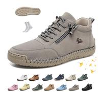 Women Handmade Ankle Boots, vogldeck - Waterproof & Comfortable Orthopedic Outdoor Beck Shoes Lightweight Non-Slip Slip-on Casual Hiking Walking Barefoot Sneakers(Gris,47 EU)