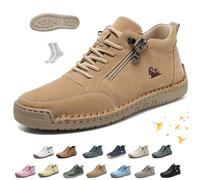 Women Handmade Ankle Boots, vogldeck - Waterproof & Comfortable Orthopedic Outdoor Beck Shoes Lightweight Non-Slip Slip-on Casual Hiking Walking Barefoot Sneakers(Kaki,47 EU)