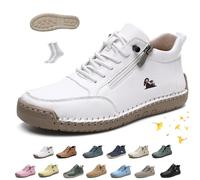 Women Handmade Ankle Boots, vogldeck - Waterproof & Comfortable Orthopedic Outdoor Beck Shoes Lightweight Non-Slip Slip-on Casual Hiking Walking Barefoot Sneakers(Blanc,44 EU)