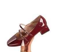 Women Heels Shoes Woman Pumps Patent Leather High Heels Dress Shoes Wedding Shoes(Red,36)