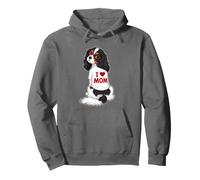 Women I Heart Mom Tricolor Cavalier King Charles Spaniel Dog Sweat à Capuche