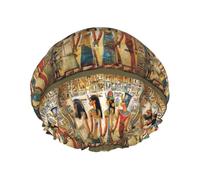 Women in Ancient Egypt Bonnet de douche imprimé, bonnet de douche imperméable pour femmes, chapeau de douche réutilisable avec bande élastique