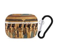 Women in Ancient Egypt Coque pour AirPods Pro 2, coque de protection rigide antichoc pour homme et femme, compatible avec coque Airpod Pro 2e/1ère génération, avec porte-clés, blanc