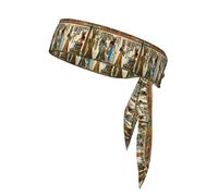 Women in Ancient Egypt Printing One-Pack Tie Headbands Moisture Athletic Sports Head Band For Men and Women
