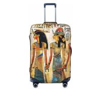 Women in Ancient Egypt Prints Housse de bagage élastique avec fermetures éclair invisibles - Protection universelle pour valise pour voyage, voyages d'affaires, Noir , S(18-21inch suitcase), Valise