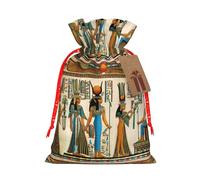 Women In Ancient Egypt Sac de Noël avec cordon de serrage et étiquette kraft 12 x 17 cm pour emballage de cadeaux d'Halloween