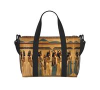 Women in Ancient Egypt Sac de voyage à bandoulière avec fermeture éclair Sac à main décontracté pour week-end et gym shopping, Noir , Taille unique, Sac de voyage