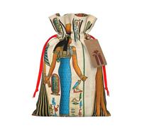 Women in Ancient Egypt Sacs à cordon de serrage imprimés avec ruban rouge - Pochettes cadeaux réutilisables en toile de jute avec cordon de serrage, S