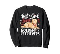 Women Kids Just A Girl Who Loves Golden Retrievers Pet Lover Sweatshirt