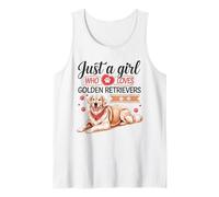 Women Kids Just A Girl Who Loves Golden Retrievers White Débardeur