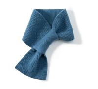Women Knitted Cross Collar Scarf, Knit Small Scarf,All Match Neck Protection Warm Thick Small Perforated Scarves (Blue)