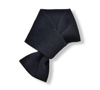Women Knitted Cross Collar Scarf, Knit Small Scarf,All Match Neck Protection Warm Thick Small Perforated Scarves (Black)