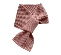 Women Knitted Cross Collar Scarf, Knit Small Scarf,All Match Neck Protection Warm Thick Small Perforated Scarves (Pink)