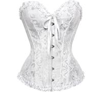 Women Lace Off Shoulder Corset Bustier Boned Overbust Bodyshaper Lingerie Top Menstruelle Maillot De Bain Soutien Gorge Dos Nu, Soutien Gorge Genie Bra Pack Femme Robe Mariée Dos Nu