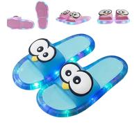 Women LED Light up Slipper,Indoor Home Light-Up Slipper with Cartoon Eye,Open Toe Non-Slip Platform Shoe (Blue, Adulte, Femme, 42, Numérique (intervalle), Système Taille Chaussures EU, 43, Moyen)