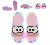 Women LED Light up Slipper,Indoor Home Light-Up Slipper with Cartoon Eye,Open Toe Non-Slip Platform Shoe (Pink, Adulte, Femme, 40, Numérique (intervalle), Système Taille Chaussures EU, 41, Moyen)