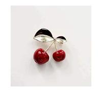 Women pins 1pcs Cute Brooch，Temperament Sweet and Jacket Cherry Brooch Ladies Sweater Coat Decoration Accessories，Alloy Fashion brooches Made in China