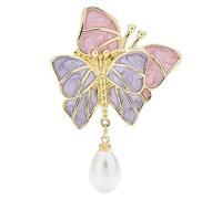 Women pins Accessories Double Ladies Pearl Water Drop Butterfly Insect Cardigan Coat Brooch Fashion brooches Made in China