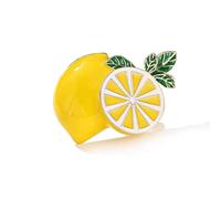 Women pins Accessories Enamel Green Leaf Yellow Lemon Ladies Plant Fruit Party Cardigan Jacket Coat Brooch Fashion brooches Made in China