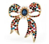 Women pins Bowknot Rhinestone Flower pin Ladies Matching Wedding Banquet Brooch Fashion brooches Made in China