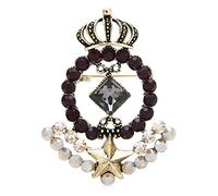 Women pins Ladies Accessories Retro Palace Crown Rhinestone Pearl Flower Party Banquet Brooch Fashion brooches Made in China