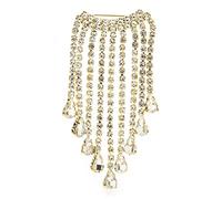 Women pins Ladies Accessories Rhinestone Water Drop Tassel Smile pin Party Cardigan Jacket Coat Brooch Fashion brooches Made in China