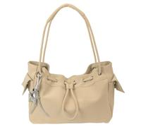 Women PU Trendy Top Handle Handbag with Star Charm for Outdoor Travel | Large Capacity Solid Color Clutch Single-Shoulder Bag for Daily Commute and Shopping
