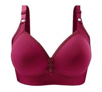 Women Push Up Bra No Underwire Comfortable Hold No Underwear with Wire Bralette for Everyone, Khaki, 18(Hot Pink,14)