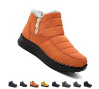 Women’s Insulated Snow Boots, Non-Slip & Fur-Lined on Womens Winter Shoes for Mature Women, Comfort & Durability (Orange,44)