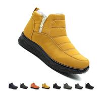 Women’s Insulated Snow Boots, Non-Slip & Fur-Lined on Womens Winter Shoes for Mature Women, Comfort & Durability (Yellow,40)