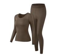 Women’s Lightweight Smooth Thermal Underwear, Soft Elastic Self-Heating Long Johns Set, Warm Thin Base Layer