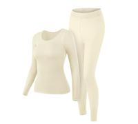Women’s Lightweight Smooth Thermal Underwear, Soft Elastic Self-Heating Long Johns Set, Warm Thin Base Layer