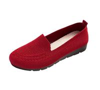 Women’s Orthopedic Knit Comfort Loafers, Slip-Resistant Walking Shoes, Lightweight Soft Sole Mesh Low-Top Flat (Red,45)
