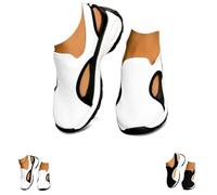 Women’s Orthopedic Walking Shoes Breathable Mesh Slip on Sneakers Sandals, Lightweight Arch Support Platform Comfortable Non Slip Casual Work Nursing Shoes (White,43)