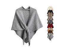 Women’s Solid Color Shawl, Pashmina Shawl Wraps for Women, Wraps Cardigan Cape Wool Cashmere (A)