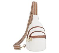 Women Shoulder Bags Fashion New Pattern Color Matching Practical Large Capacity Layer Zipper Casual(White)