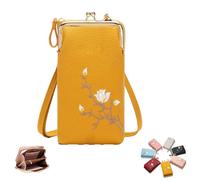 Women Sling Cross, Sling Bags for Women Crossbody Travel, Includes a Phone Holder and Credit Card Slot to Prevent Loss (Yellow)