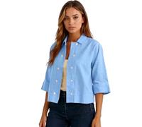 Women Solid Black Cotton Linen Button Down Shirt Casual Loose Fit 3/4 Sleeve Cropped Blouse Summer Lightweight Open Front Cardigan Top for Daily