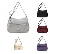 Women Solid Color Crossbody Bag Lightweight & Waterproof Shoulder Bag Fashionable Multi-pocket Zipper Crossbody Bag for Women Shoulder Bag for Daily Use Waterproof (grey)