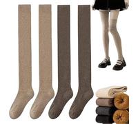 Women Thigh High Socks,Winter Warm Soft Thigh Solid Color Sock,Thickened Cotton Knit Over Knee High Boot Stockings