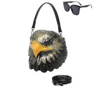 Women Weird Halloween Eagle Purse Handbag, Men Unique Novelty Crossbody, Gothic Cartoon Eagle Shaped Shoulder Bag